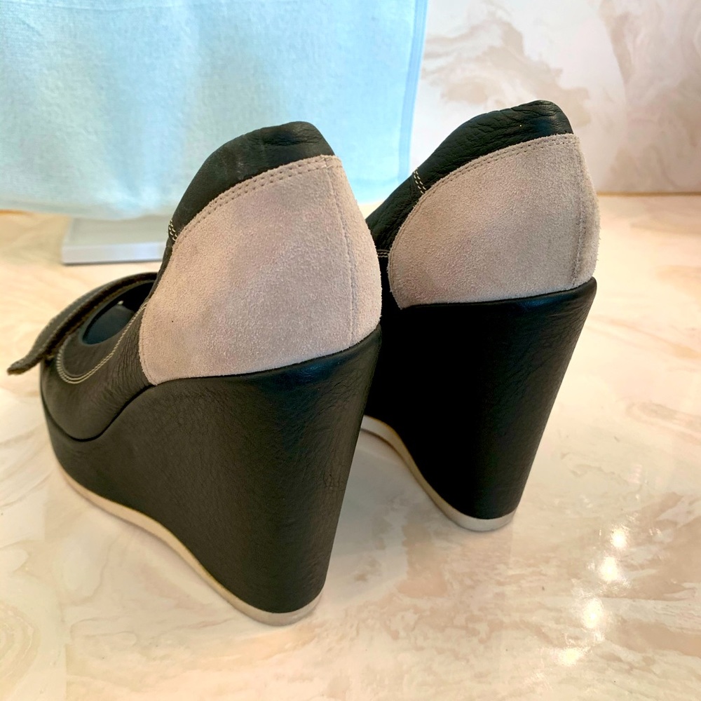 Mui  Mui Leather/Suede Wedges 7.0